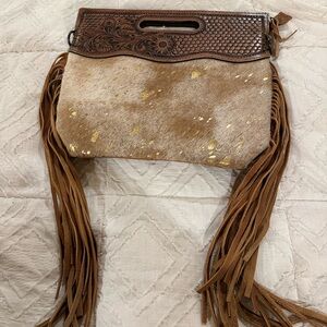 Brown Fringe Leather Bag American darling